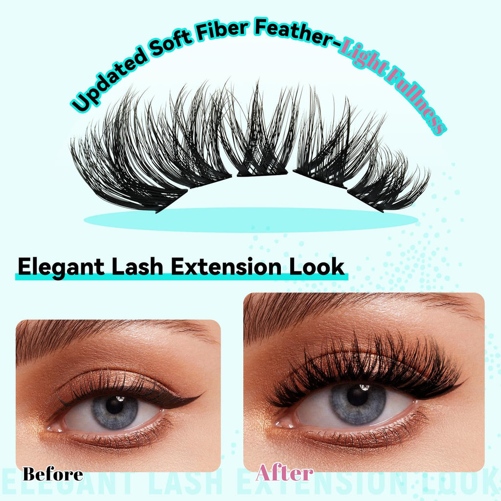 AMZGIRL LASH 3D Lash Extension Kit – 144 Pcs D-Curl Clusters