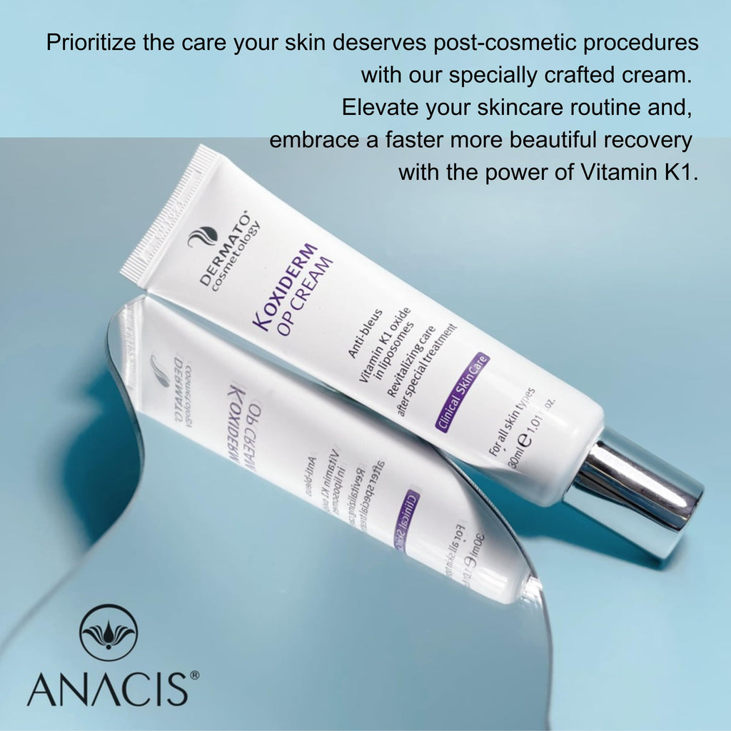 Anacis Vitamin K1 Oxiderm Cream – Minimize Scars, Dark Circles, Bruises | 1.01 oz