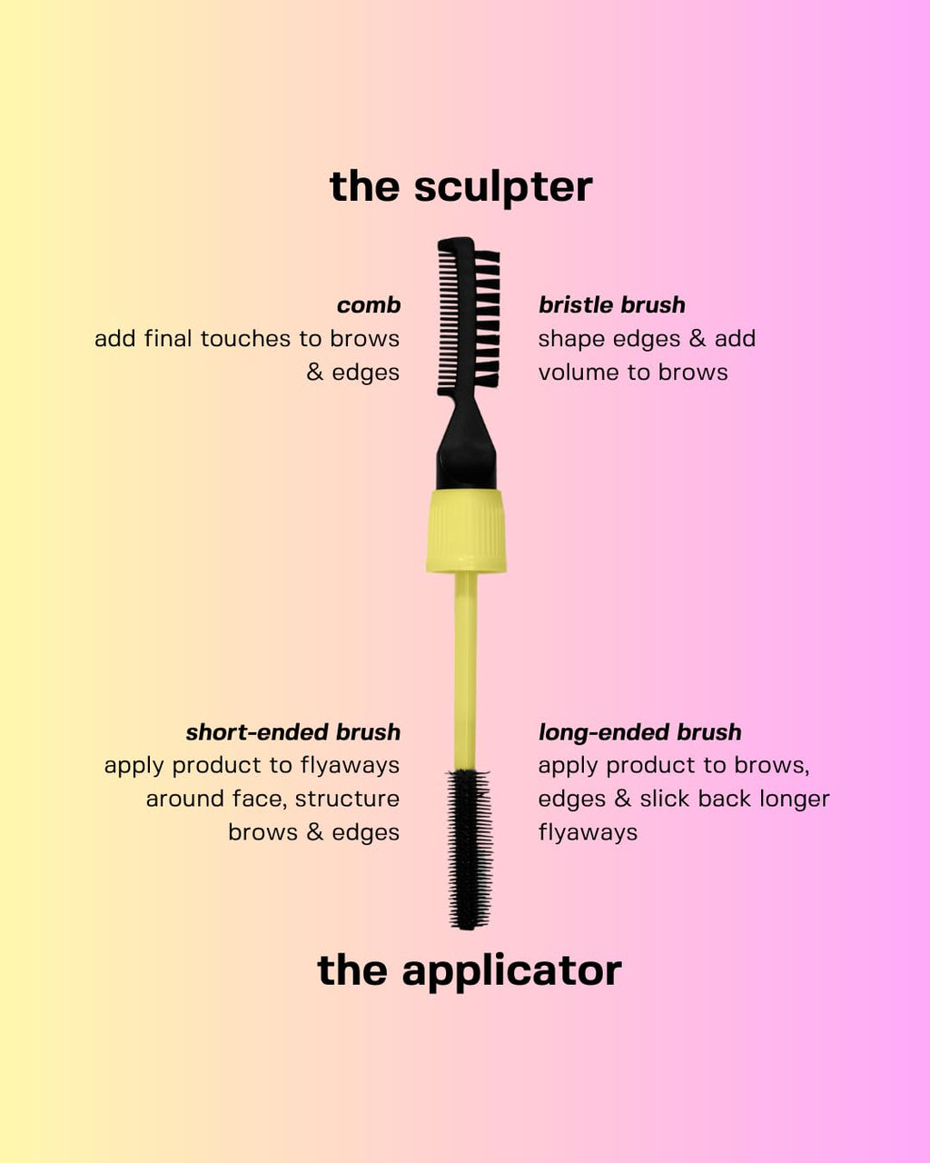 Anagram Beauty Mane Stage All-in-One Hair & Brow Sculpt | Clear Gel, Flyaway Tamer, Edge Control | Vegan & Cruelty-Free | 0.39 fl oz