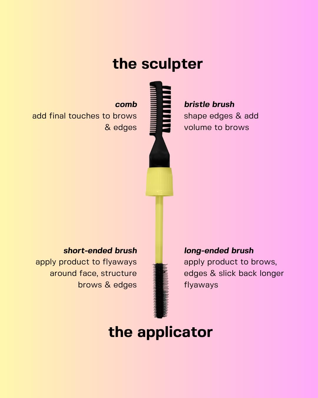 Anagram Beauty Mane Stage All-in-One Hair & Brow Sculpt | Clear Gel, Flyaway Tamer, Edge Control | Vegan & Cruelty-Free | 0.39 fl oz