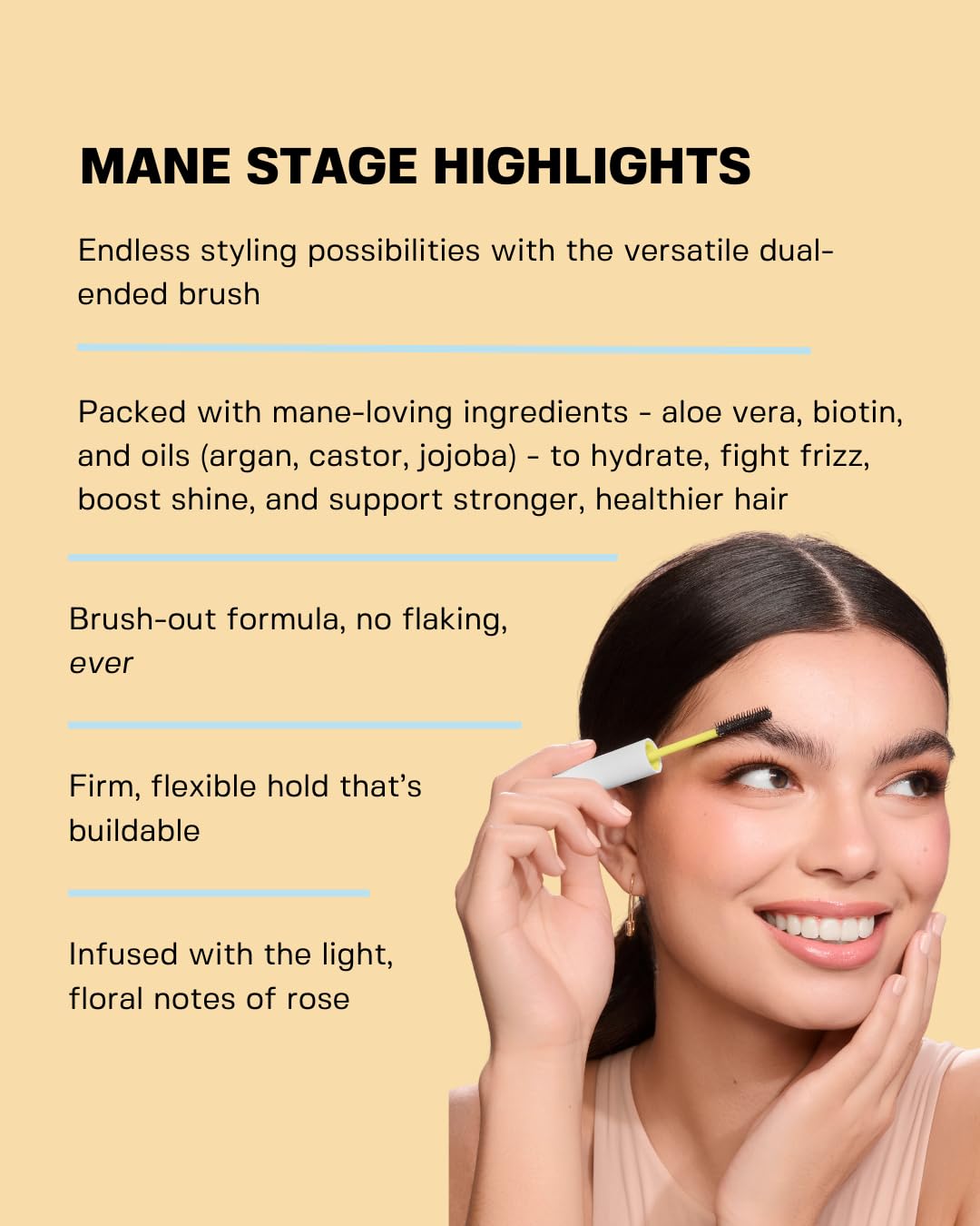 Anagram Beauty Mane Stage All-in-One Hair & Brow Sculpt | Clear Gel, Flyaway Tamer, Edge Control | Vegan & Cruelty-Free | 0.39 fl oz