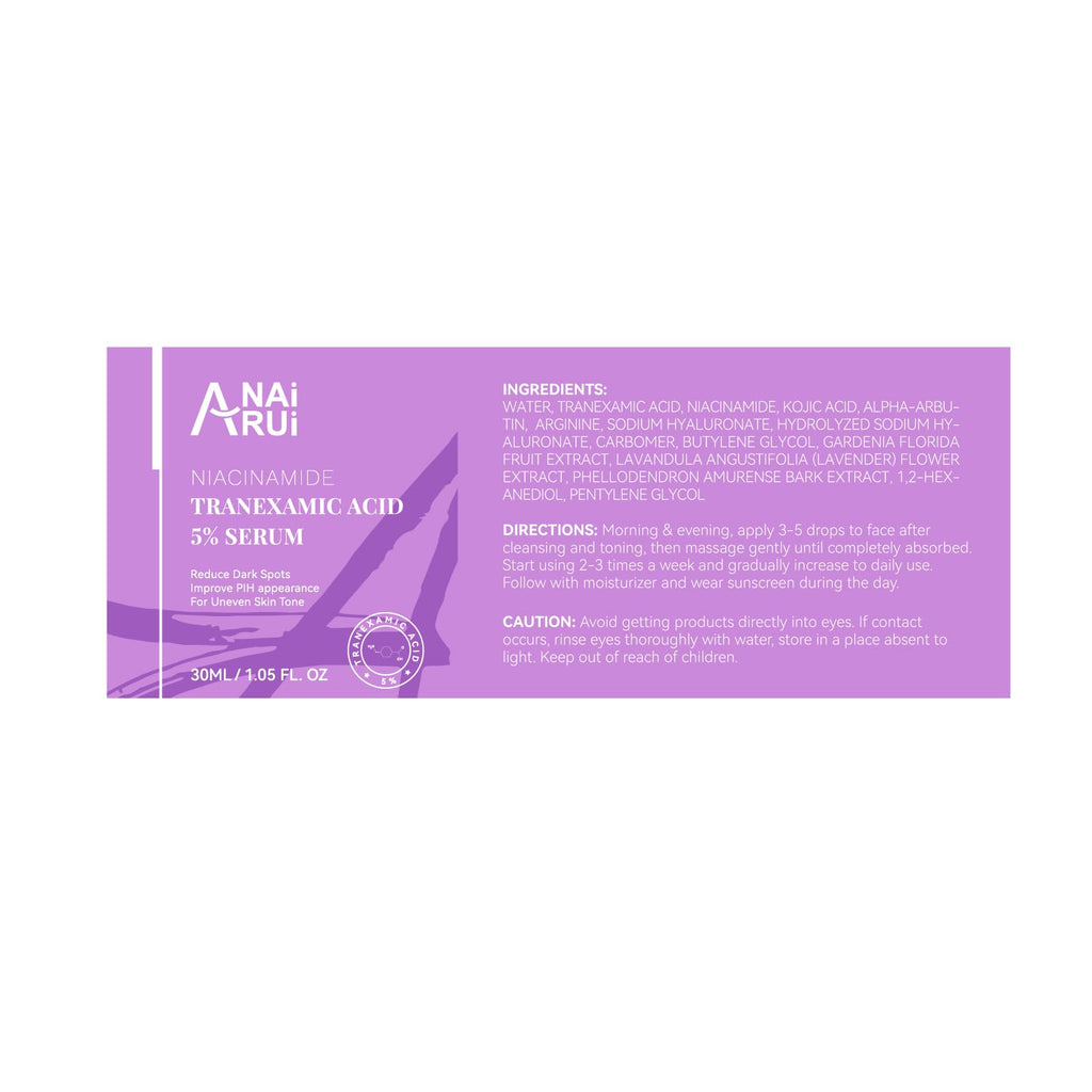 ANAI RUI 5% Tranexamic Acid Serum with Niacinamide, Arbutin & Kojic Acid – For Uneven Skin Tone | 1 fl oz