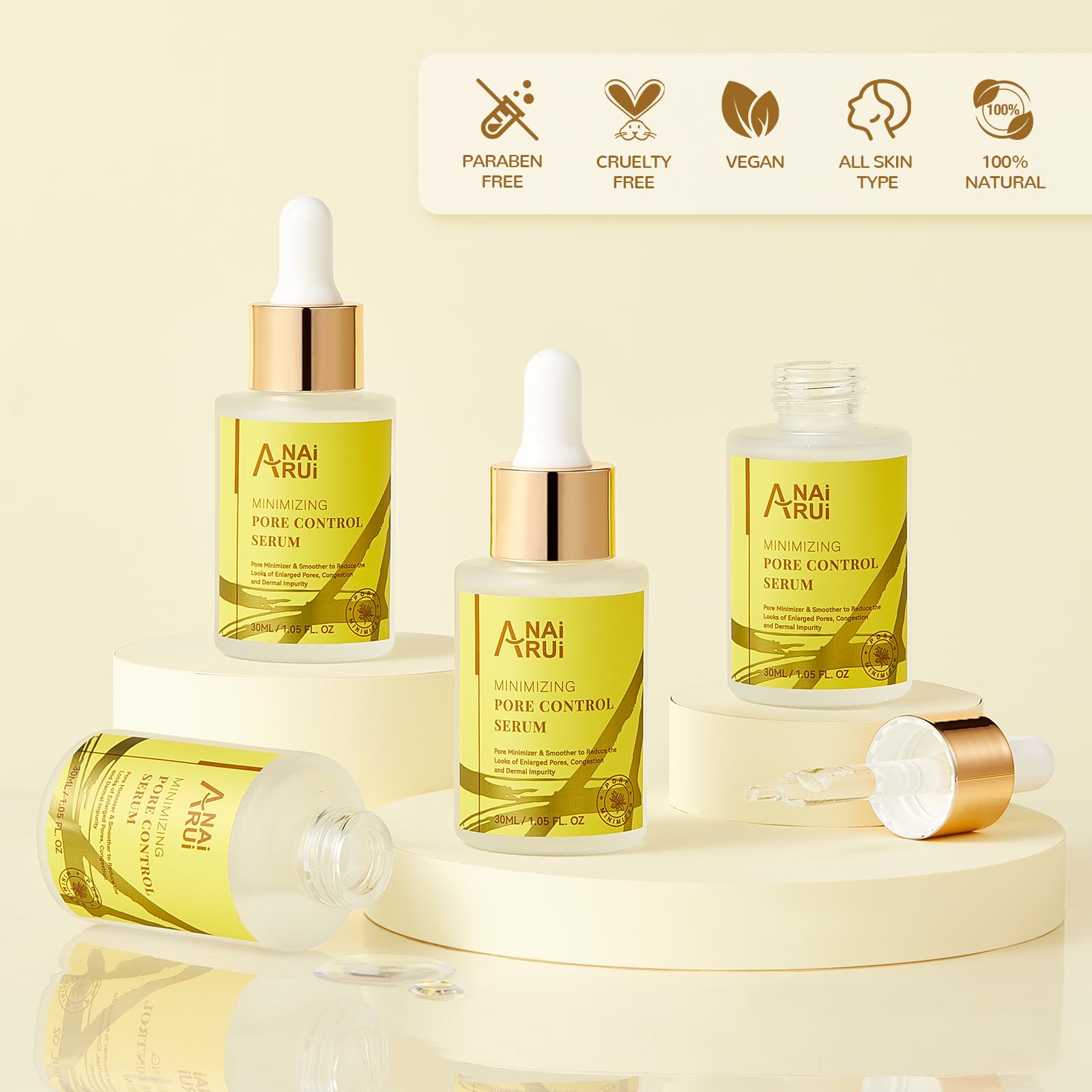 ANAI RUI Pore Minimizer Serum – Refine Pores, Balance Oil, Smooth Skin (1 fl oz)
