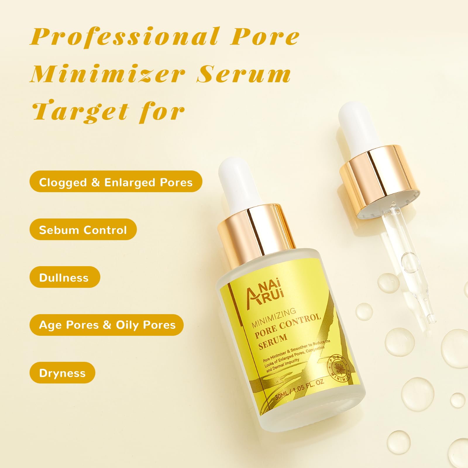 ANAI RUI Pore Minimizer Serum – Refine Pores, Balance Oil, Smooth Skin (1 fl oz)
