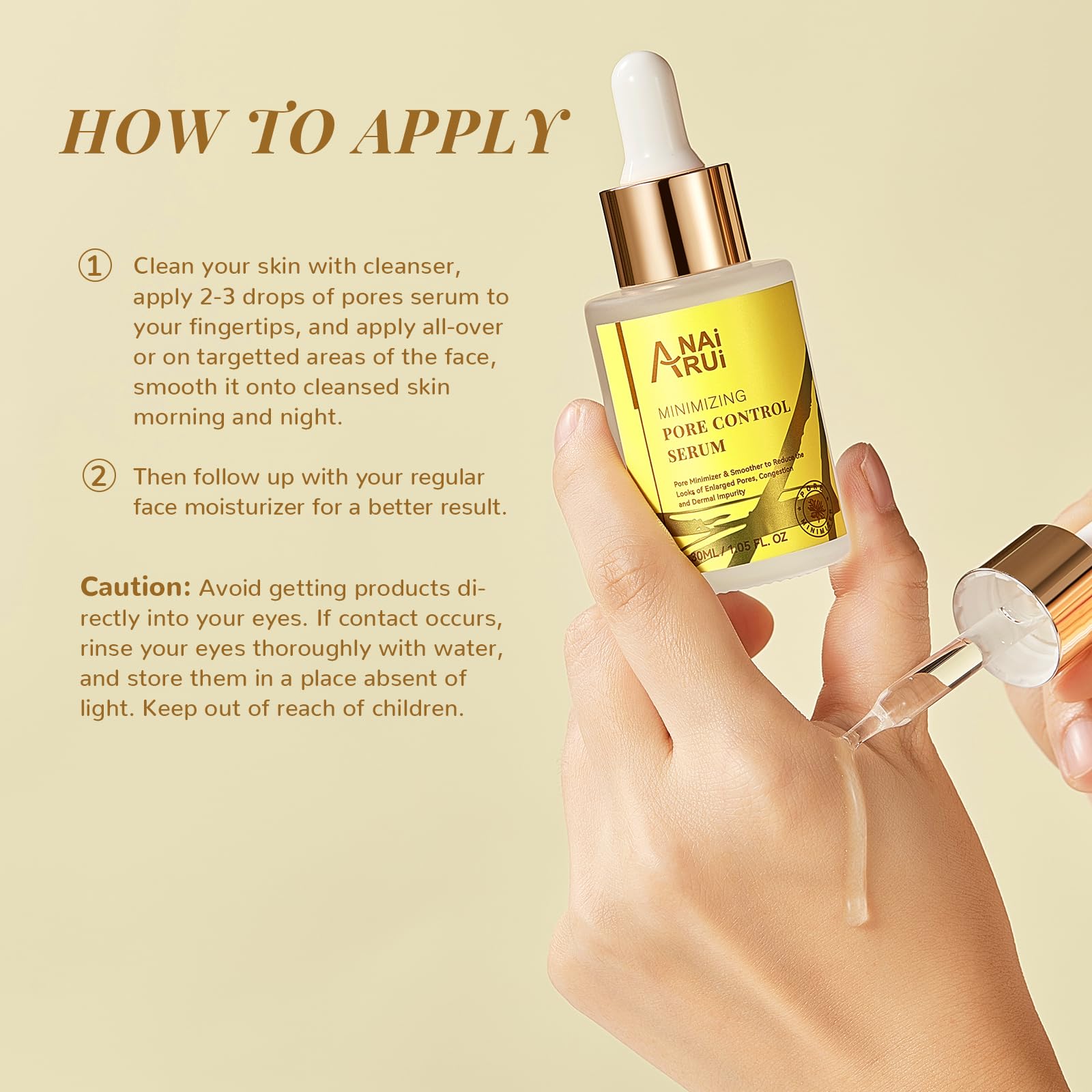ANAI RUI Pore Minimizer Serum – Refine Pores, Balance Oil, Smooth Skin (1 fl oz)