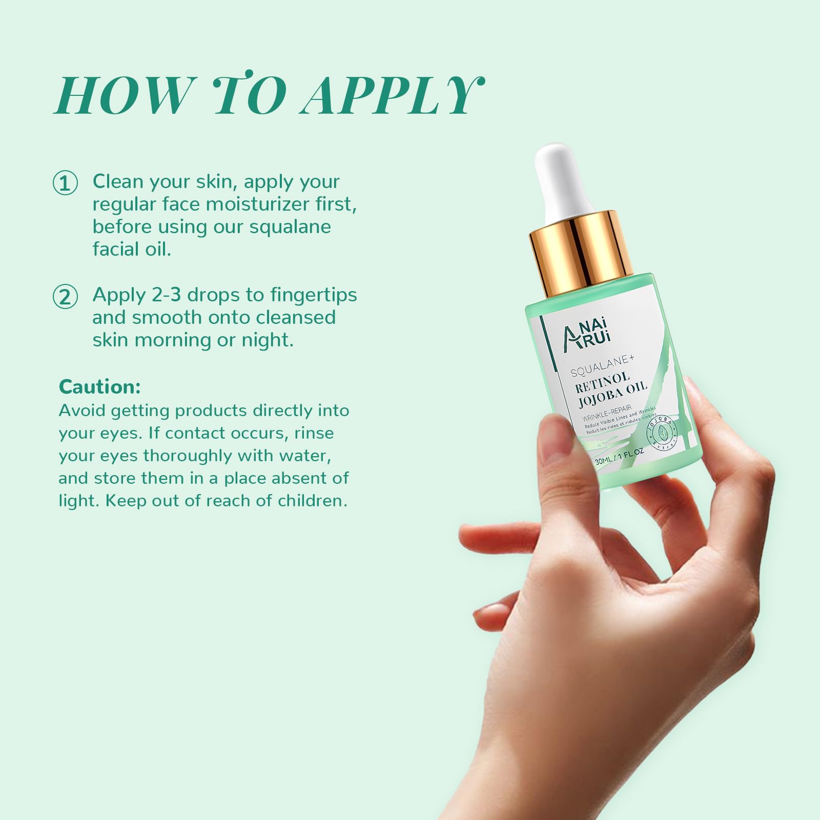 ANAI RUI Squalane Retinol Jojoba Oil Moisturizer for Face – Hydrate, Nourish, Smooth Fine Lines