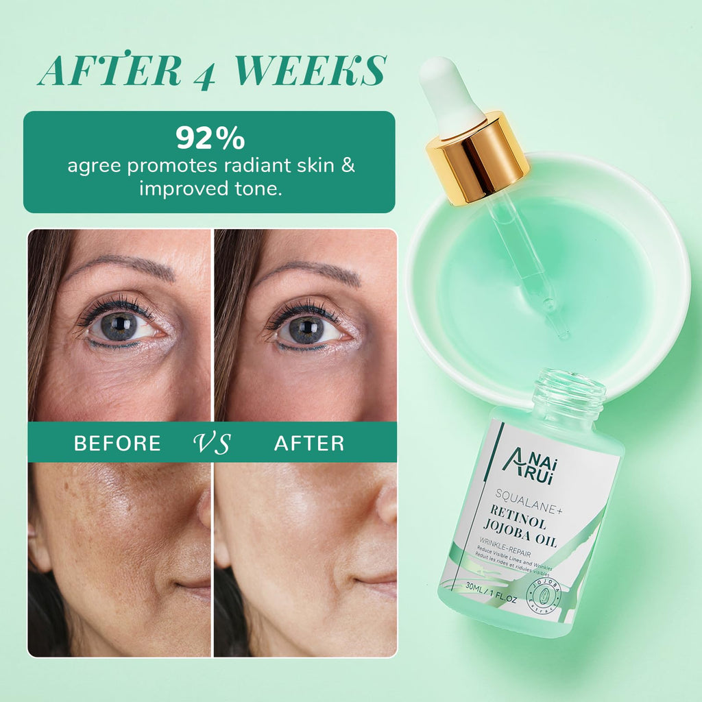 ANAI RUI Squalane Retinol Jojoba Oil Moisturizer for Face – Hydrate, Nourish, Smooth Fine Lines