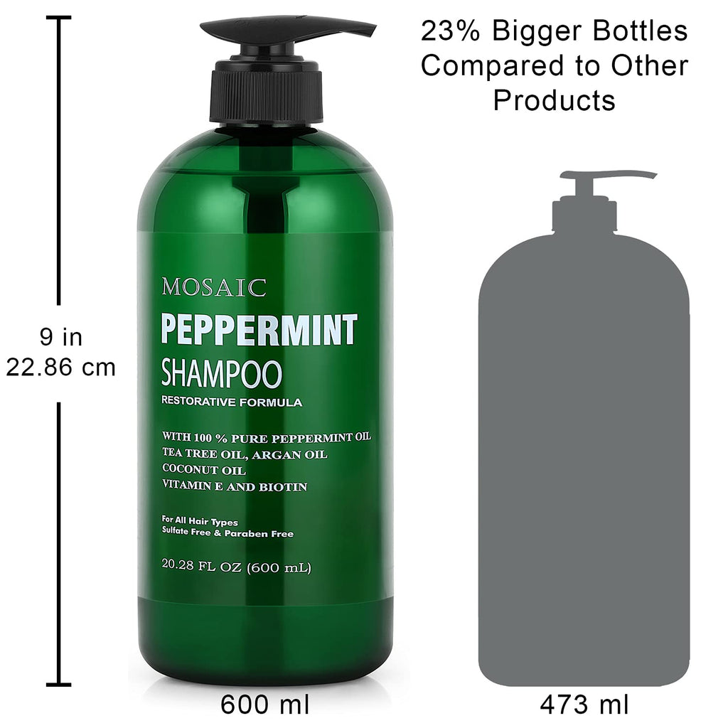 AnatoliaDaphne Peppermint Oil Shampoo & Conditioner Set – Thickening & Hair Growth Support for Women & Men, Sulfate Free, 20.28 fl oz Each