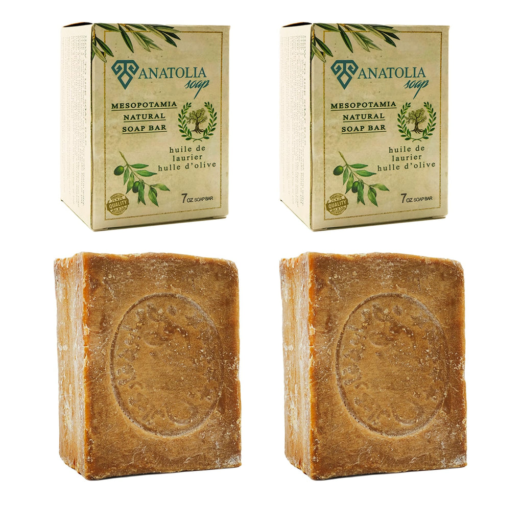 Aleppo Soap 2-Pack | Anatolia Soap – 100% Olive Oil Handmade Castile Soap, 14 oz Total