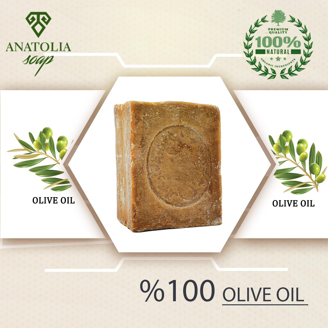 Aleppo Soap 2-Pack | Anatolia Soap – 100% Olive Oil Handmade Castile Soap, 14 oz Total
