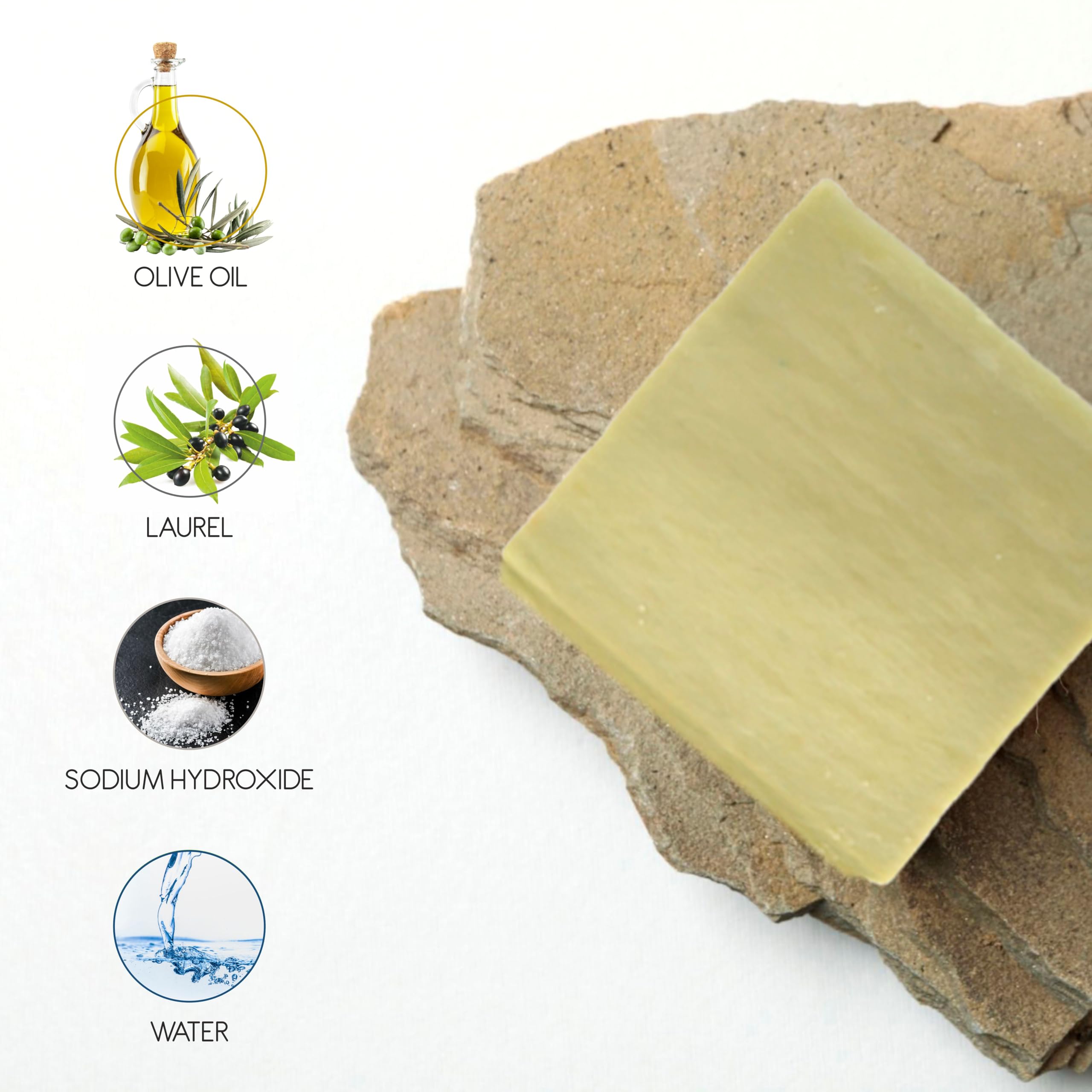 AnatoliaDaphne Aleppo Soap Bar – Handmade, 100% Natural Olive Oil & Laurel, Vegan (12 Bars)
