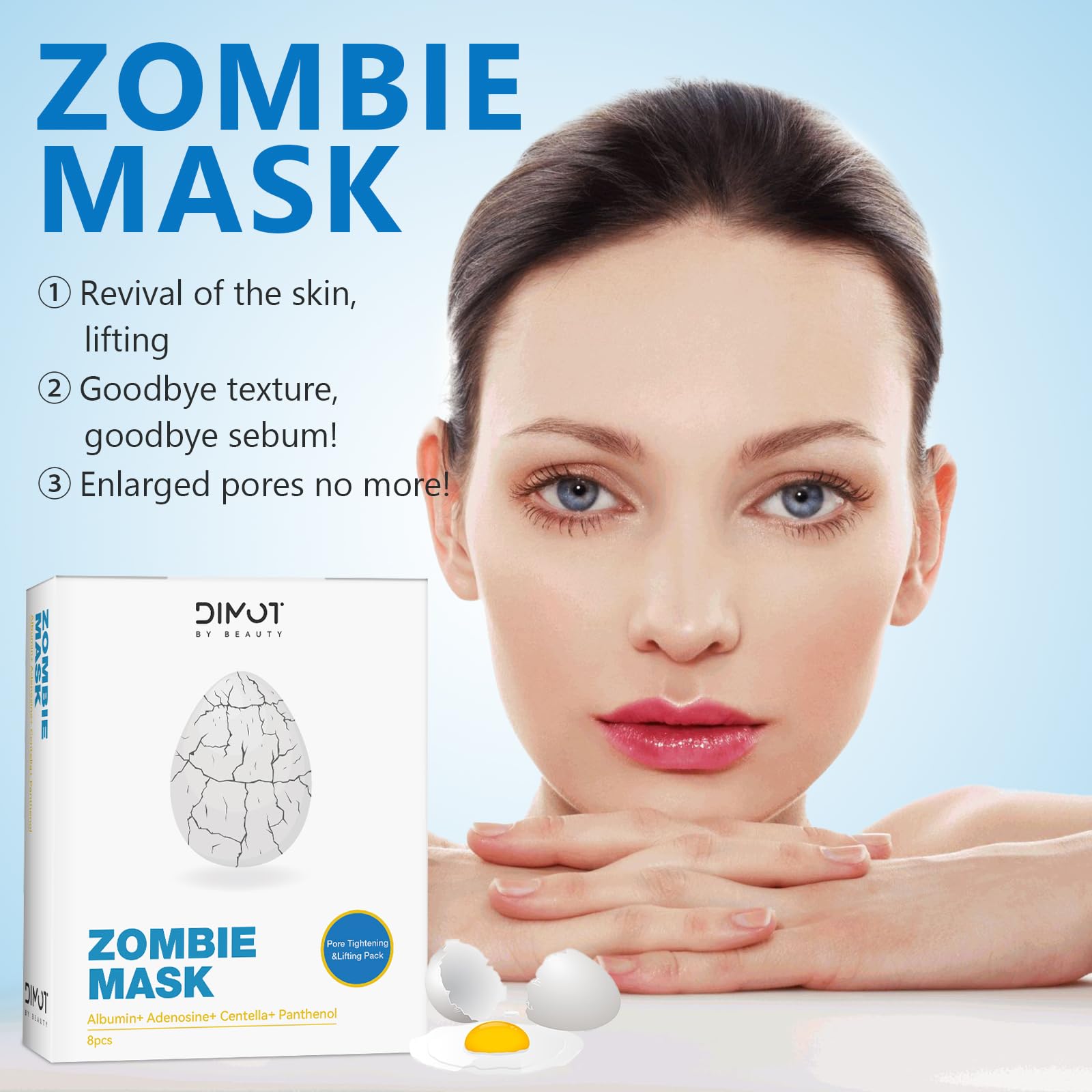 ANCAI 2025 Zombie Facial Mask – Hydrating Clay Mud Mask for Pore Tightening & Lifting (8 x 1-Use Boxes)