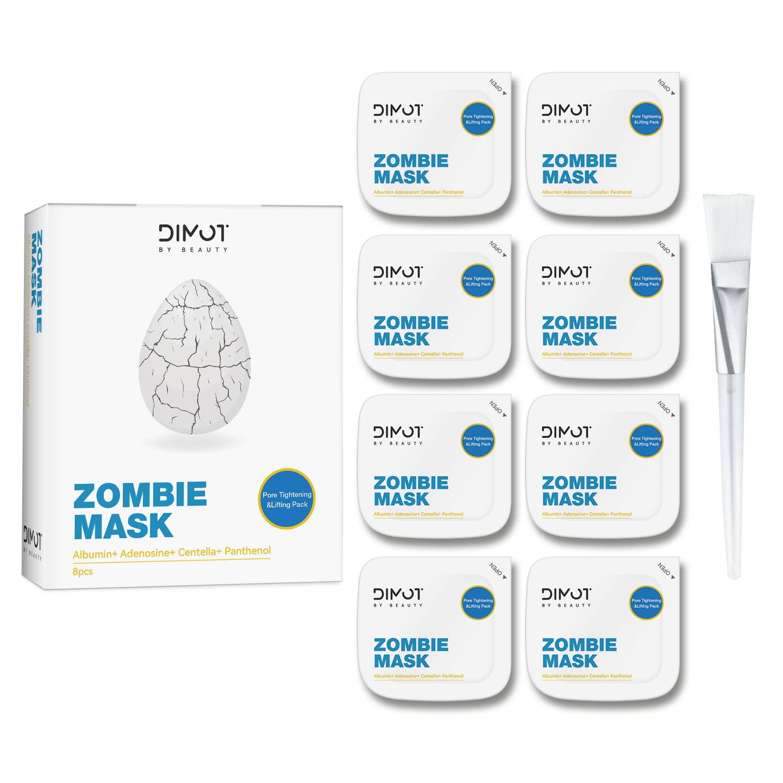 ANCAI 2025 Zombie Facial Mask – Hydrating Clay Mud Mask for Pore Tightening & Lifting (8 x 1-Use Boxes)