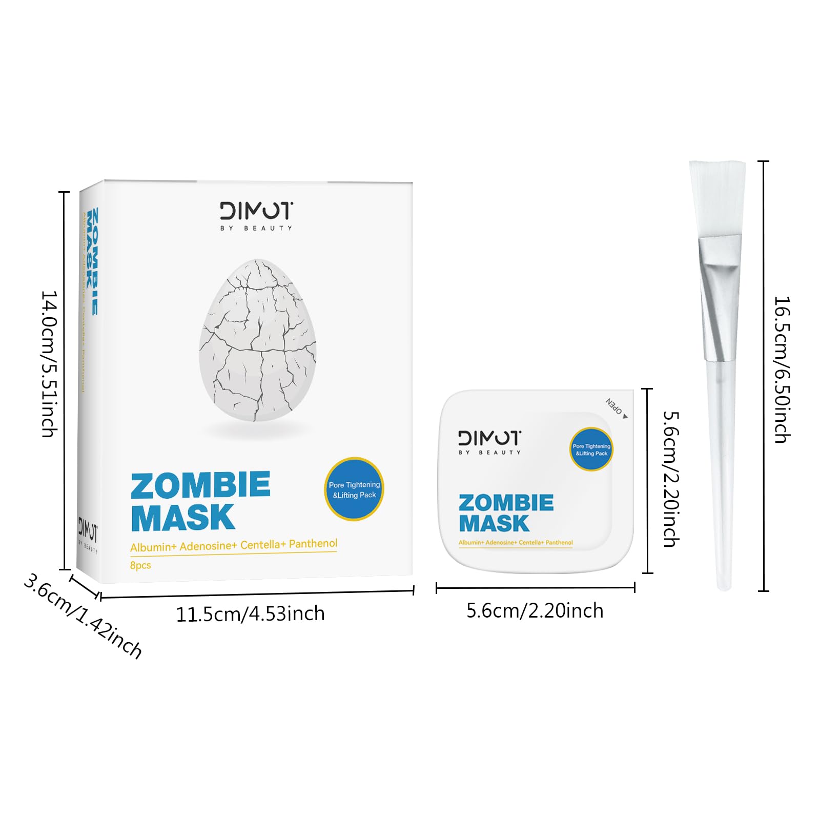 ANCAI 2025 Zombie Facial Mask – Hydrating Clay Mud Mask for Pore Tightening & Lifting (8 x 1-Use Boxes)