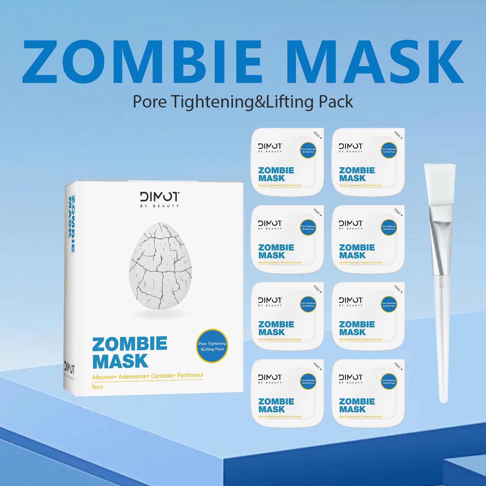 ANCAI 2025 Zombie Facial Mask – Hydrating Clay Mud Mask for Pore Tightening & Lifting (8 x 1-Use Boxes)