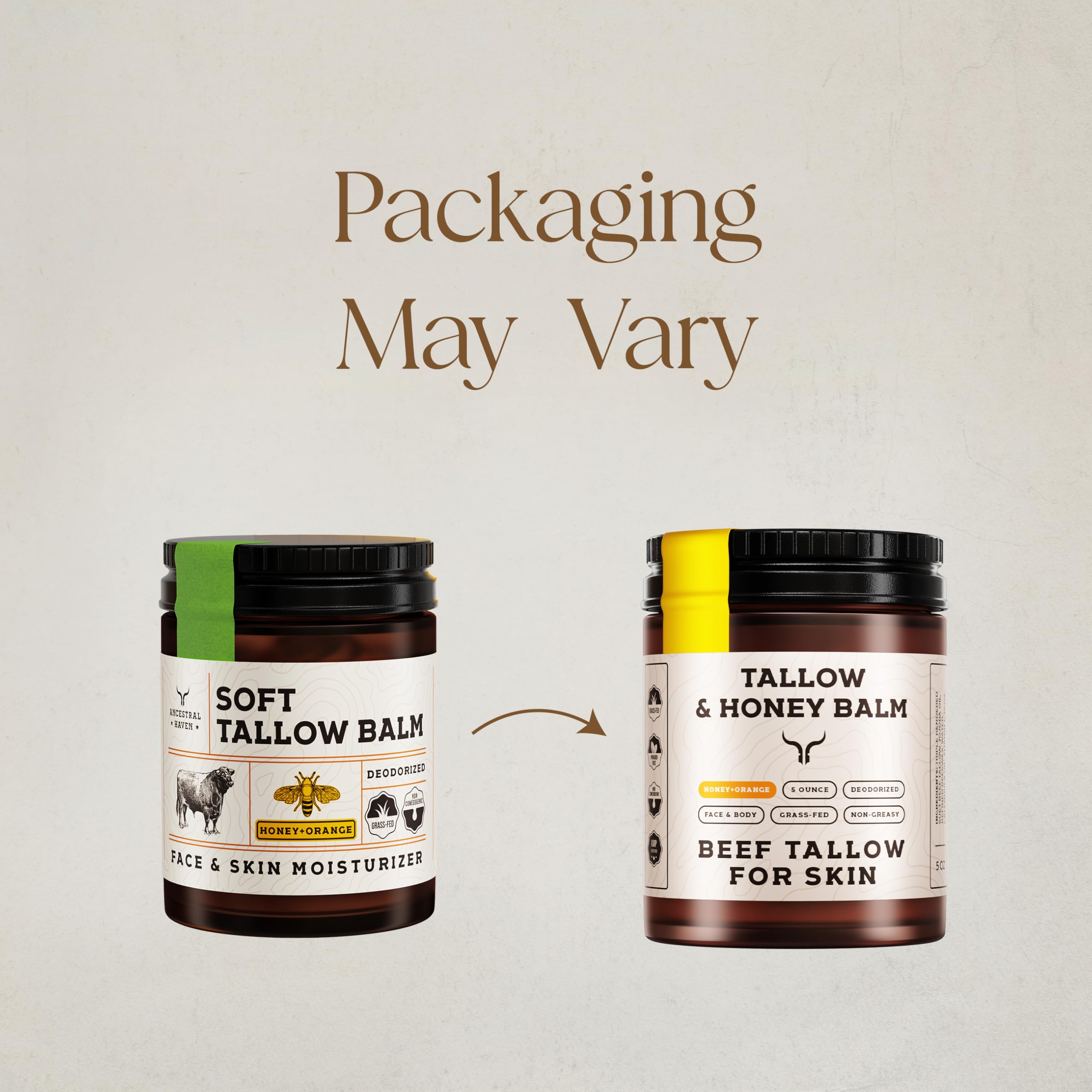 Ancestral Haven Beef Tallow for Skin – Honey Balm for Face & Body, Gift-Ready Moisturizer