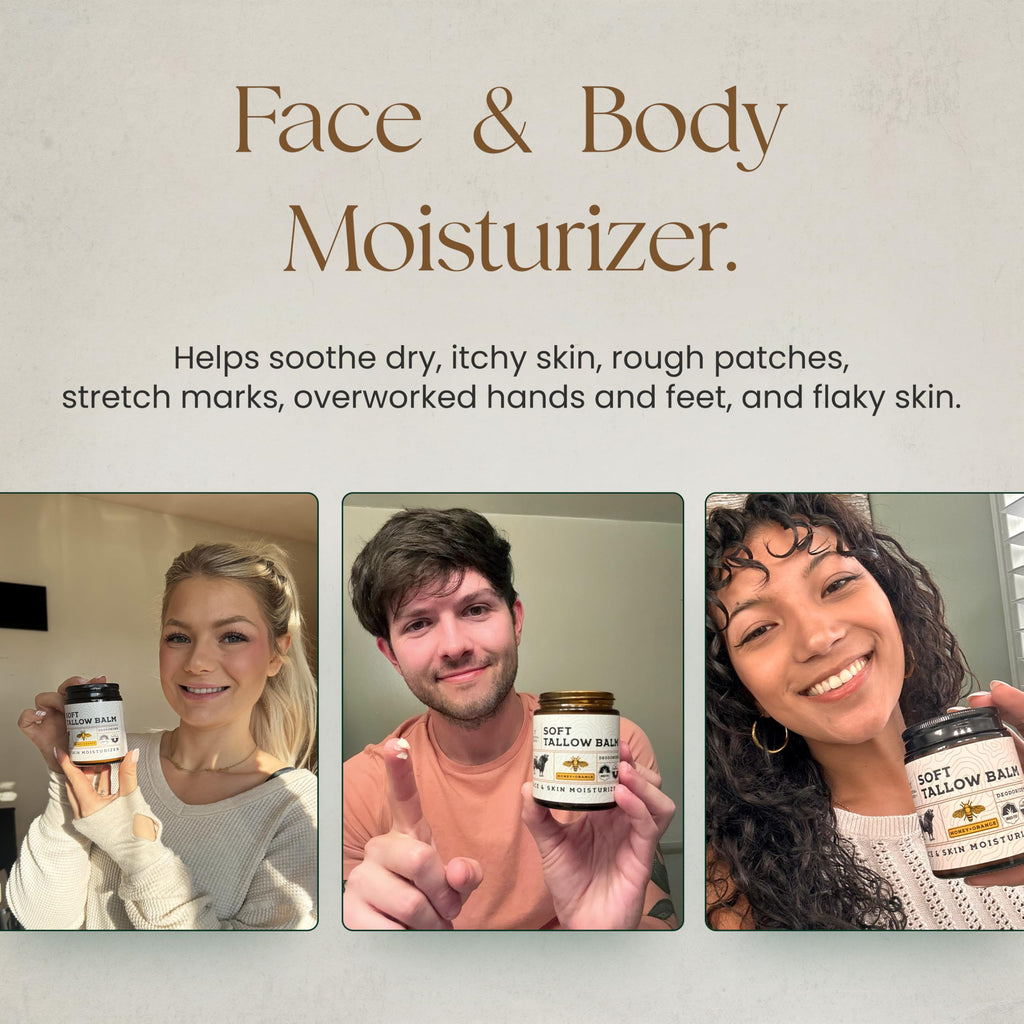 Ancestral Haven Beef Tallow for Skin – Honey Balm for Face & Body, Gift-Ready Moisturizer