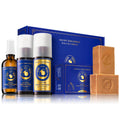 Ancient Greek Remedy Organic Spa Gift Set – Body Oil, Face Moisturizer, Foot Balm, Lavender Soap Bars & Holder