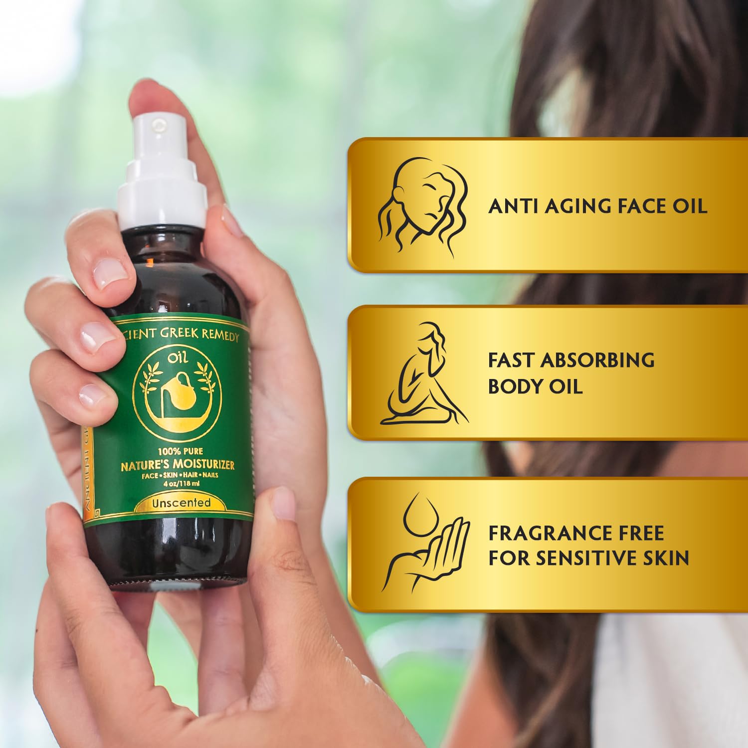 Ancient Greek Remedy Face Oil – Organic Unscented Anti-Aging Serum (4 oz)