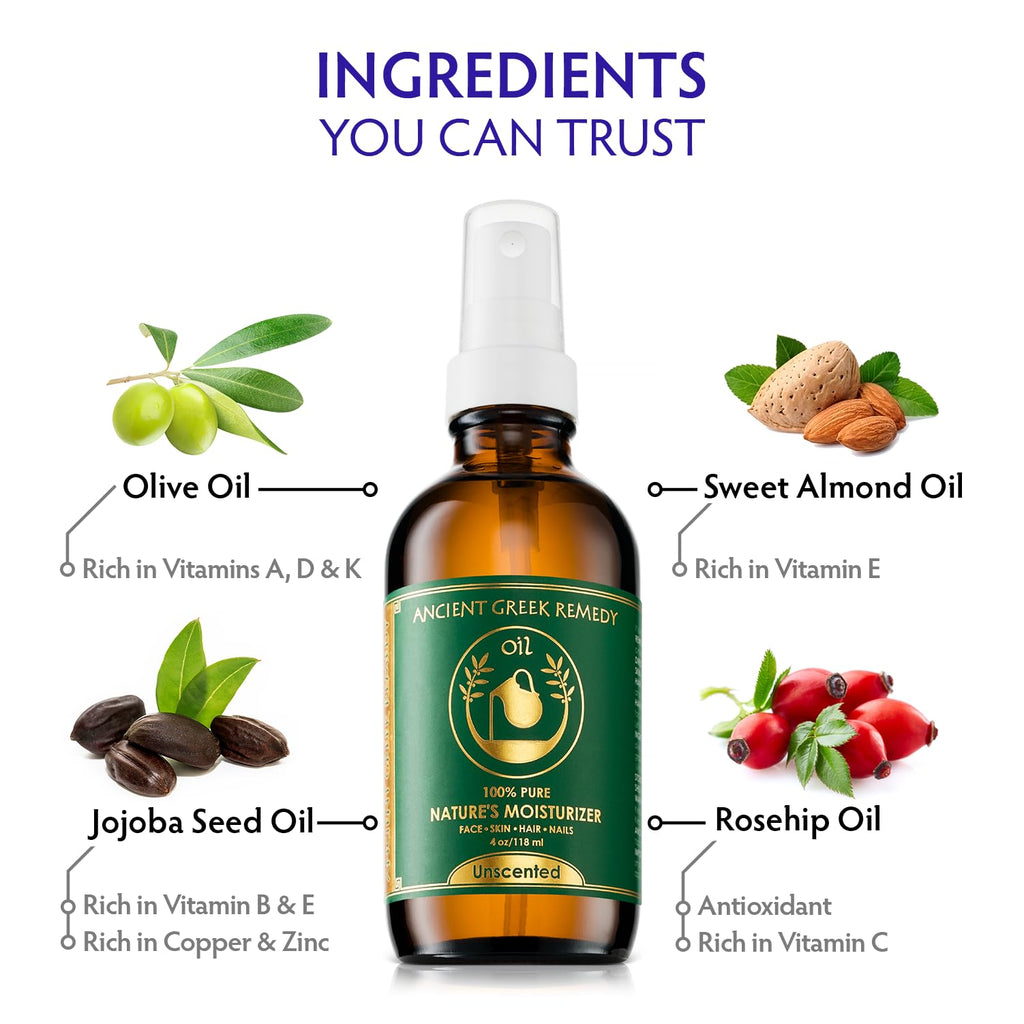 Ancient Greek Remedy Face Oil – Organic Unscented Anti-Aging Serum (4 oz)