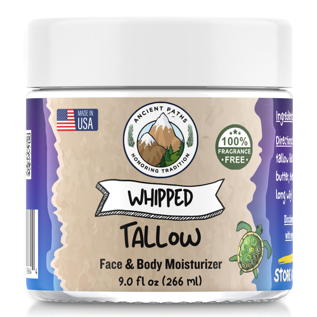 Ancient Paths Whipped Tallow Balm (9oz) – Grass-Fed, Fragrance-Free Moisturizer