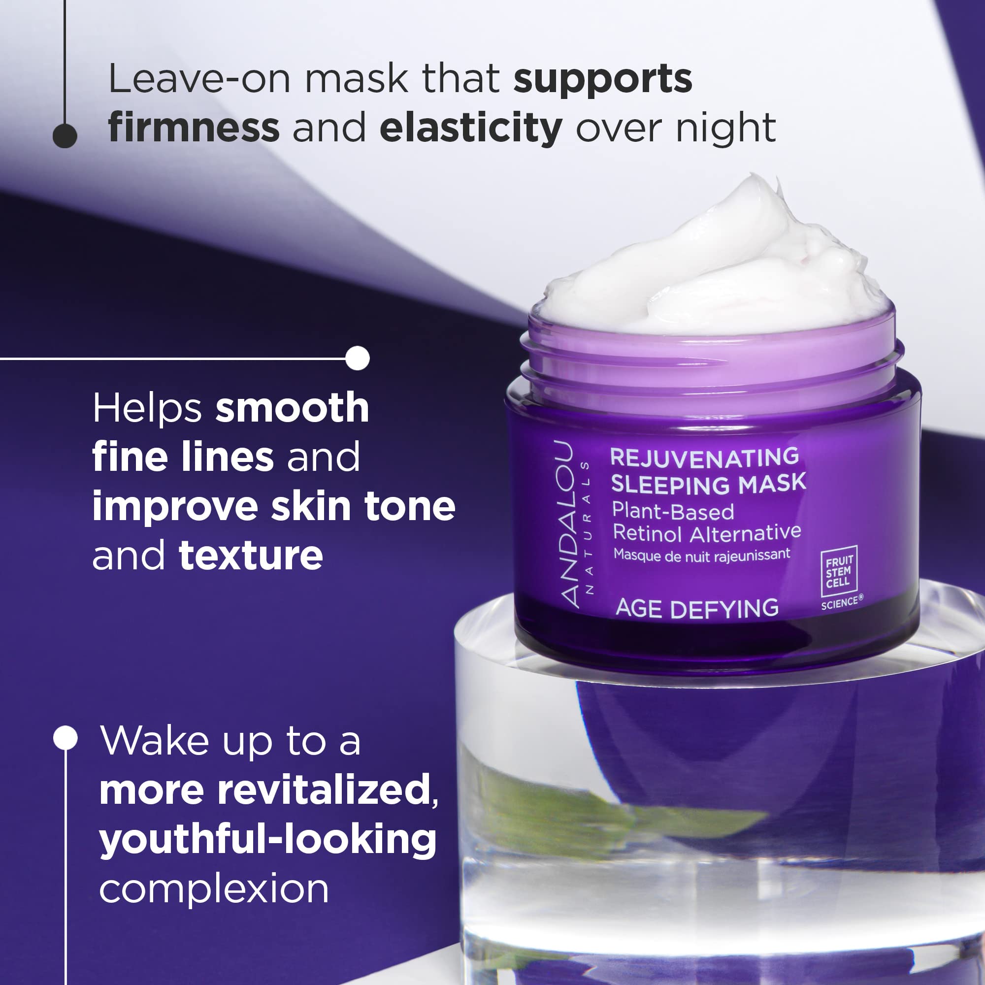 Andalou Naturals AGE DEFYING Plant-Based Retinol Alternative Rejuvenating Sleeping Mask