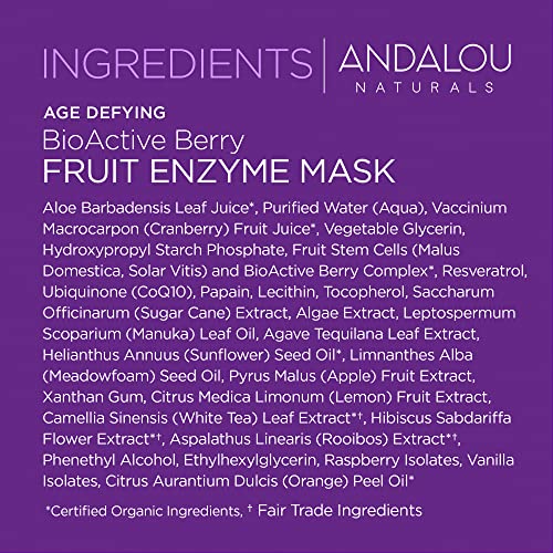 Andalou Naturals BioActive 8 Berry Enzyme Mask – 1.7 oz for Dry, Sensitive Skin