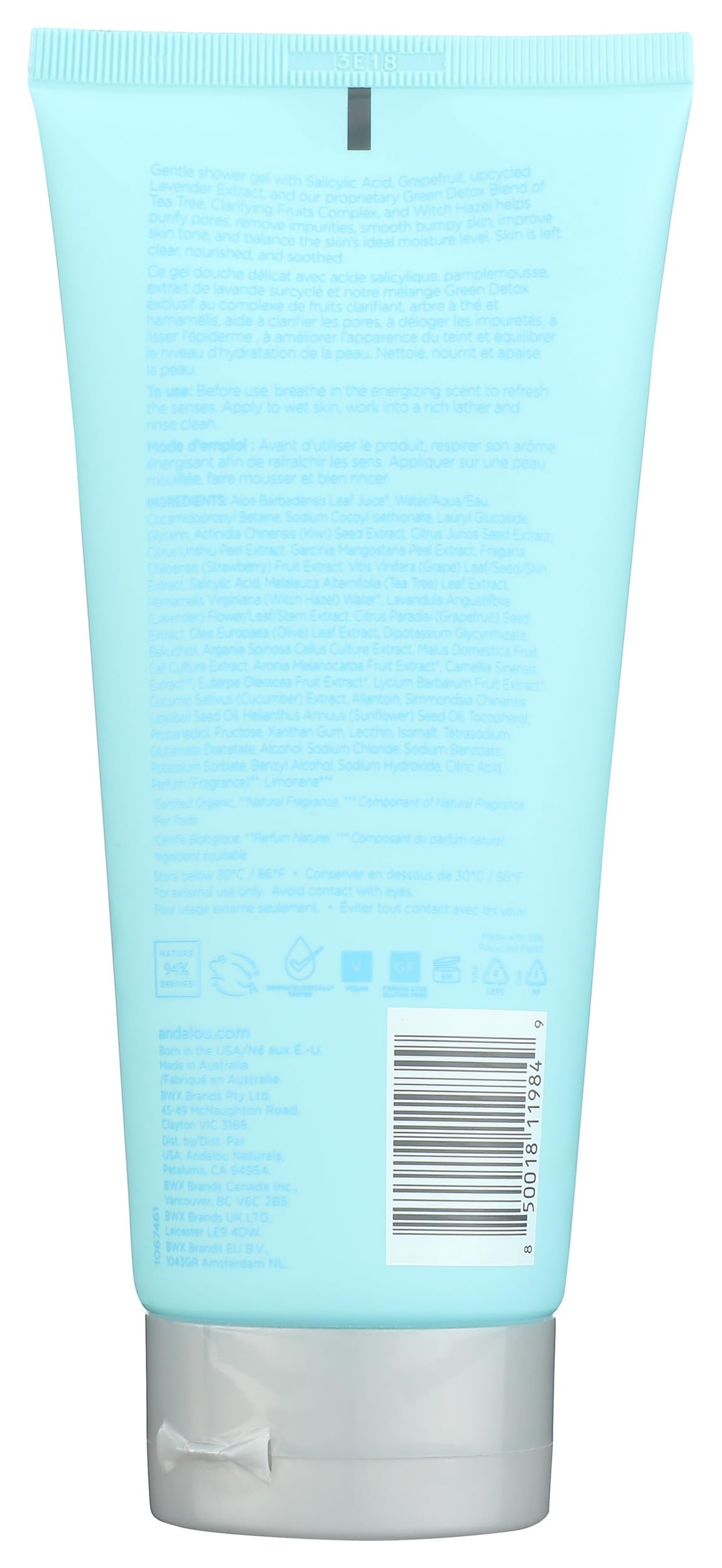 Andalou Naturals Clarifying Grapefruit Shower Gel — Back Acne & Oil Control