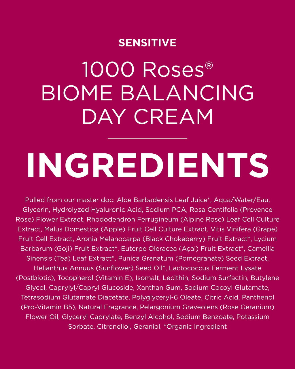 Andalou Naturals 1000 Roses Biome Balancing Day Cream — Lightweight Hydration for Sensitive Skin