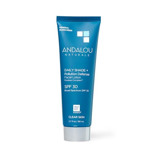 Andalou Naturals Daily Shade SPF 30 Mineral Sunscreen – Matte, Lightweight Face Lotion