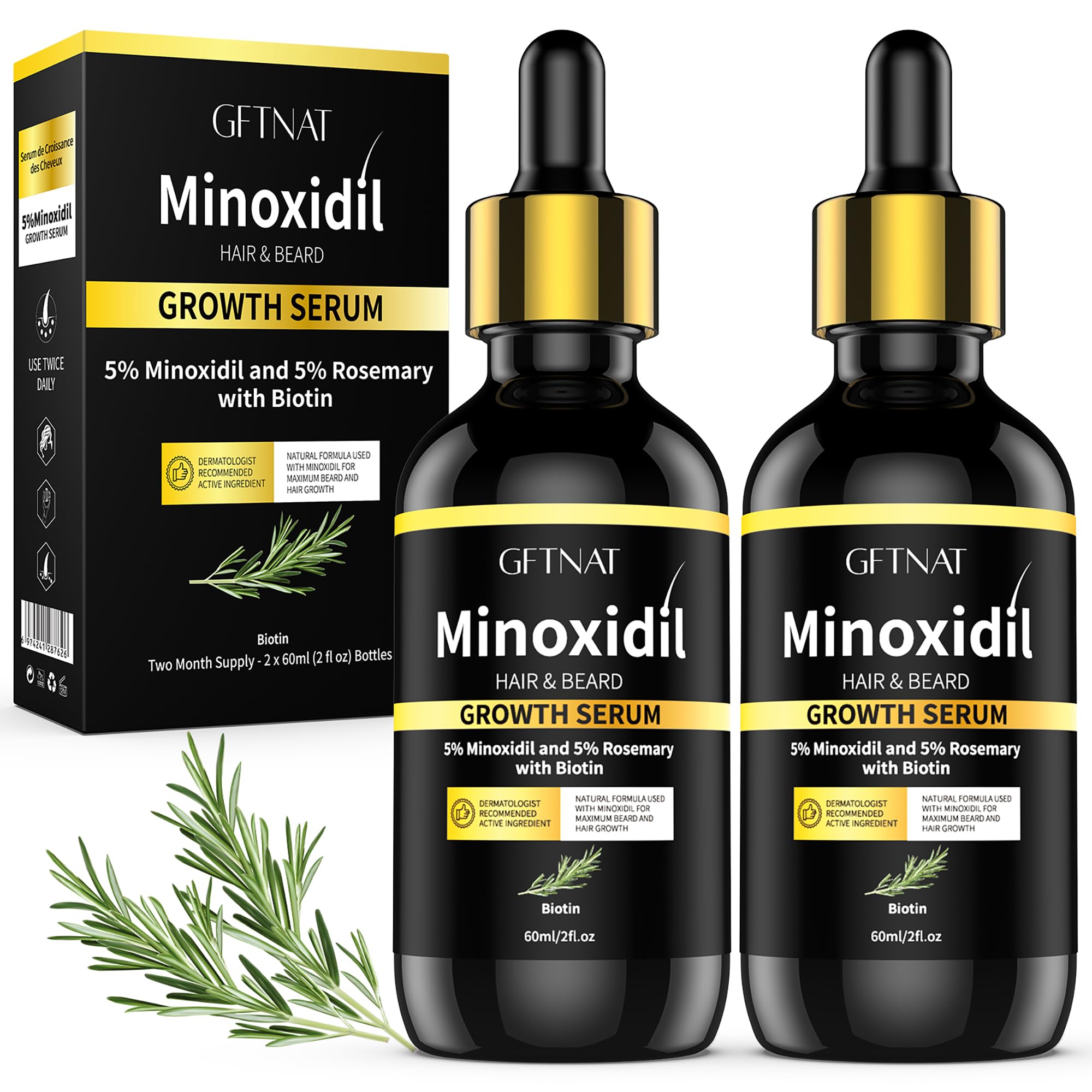 Andelusita 5% Minoxidil with Rosemary & Biotin – Hair & Beard Growth Serum