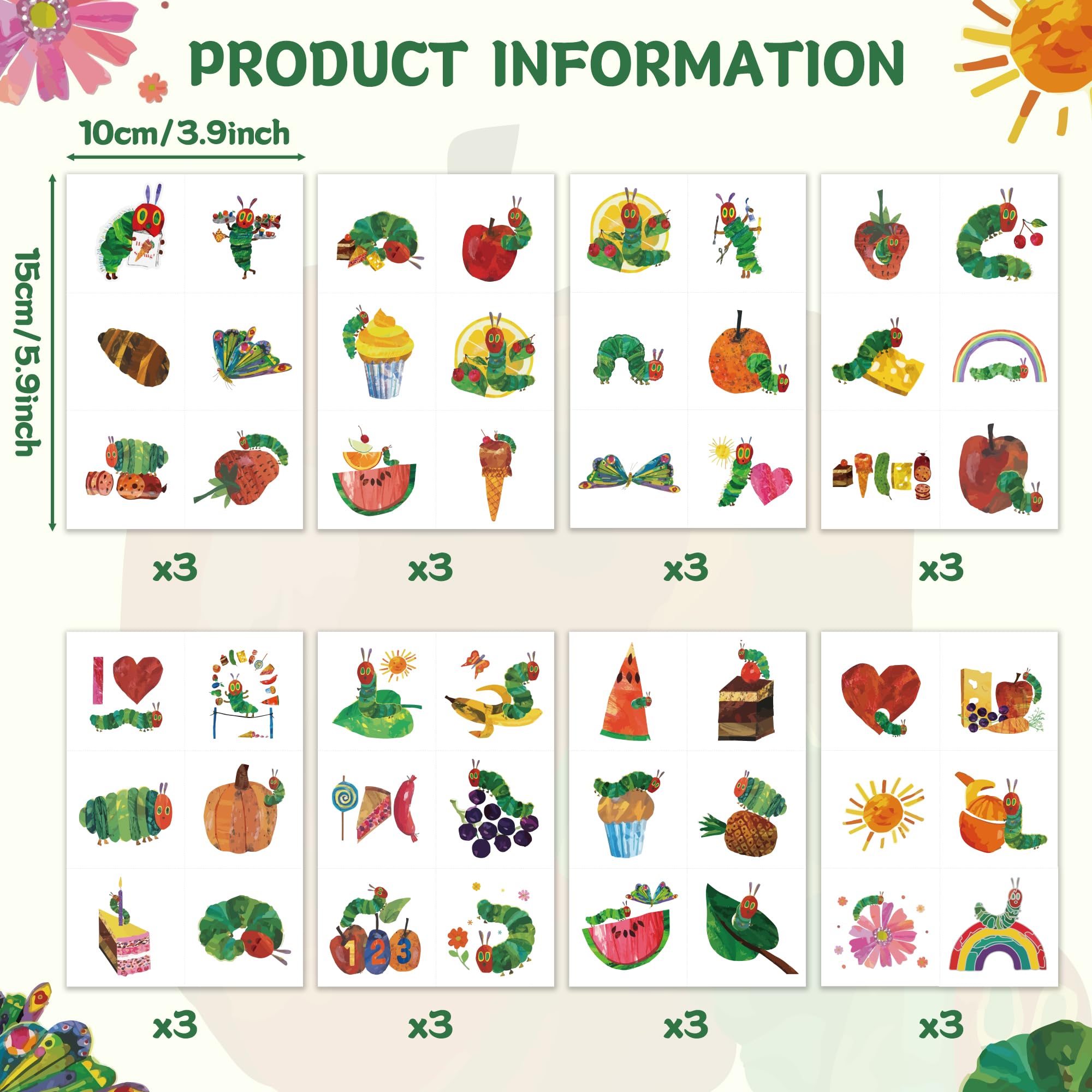 Andi Cppss Hungry Insects Temporary Tattoos – 144 Tattoos, 24 Sheets, 48 Styles for Parties & Classroom Fun