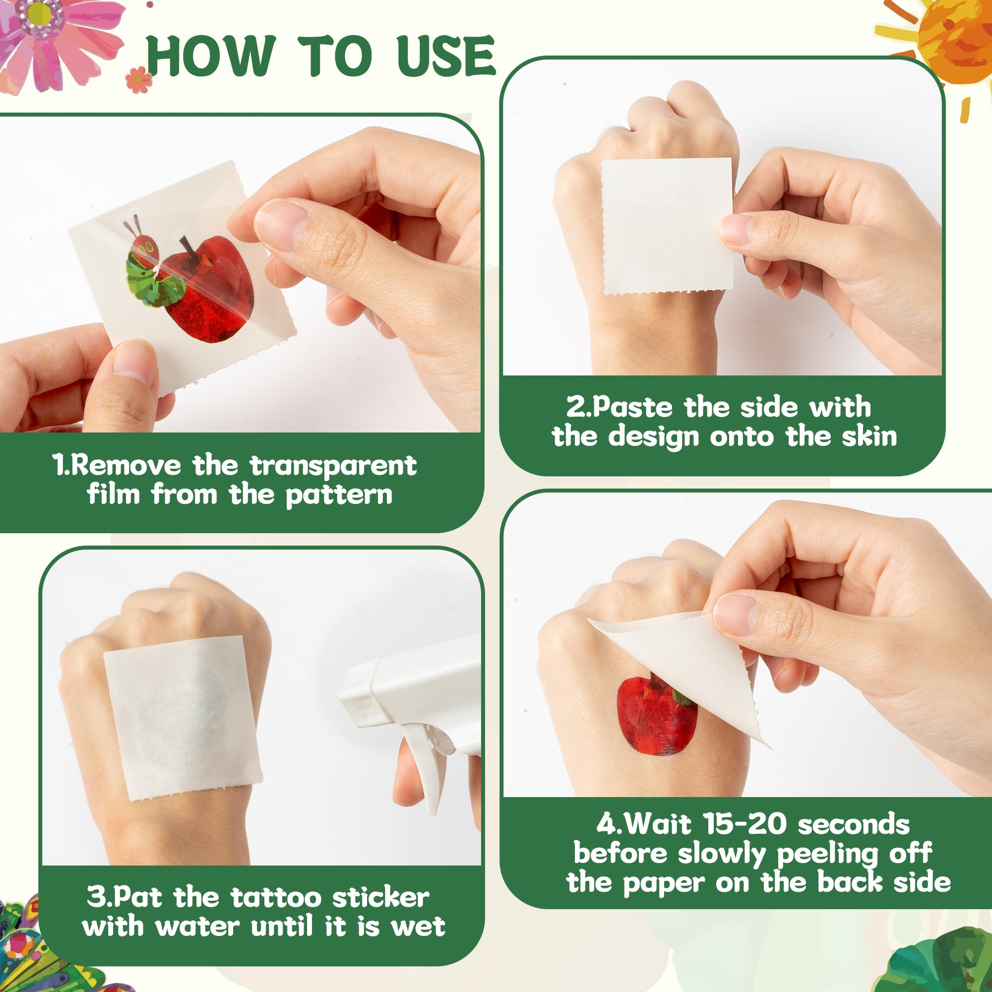 Andi Cppss Hungry Insects Temporary Tattoos – 144 Tattoos, 24 Sheets, 48 Styles for Parties & Classroom Fun