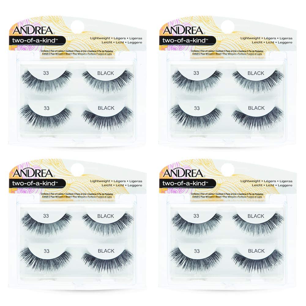 Andrea Two of a Kind False Lashes 33 Black – Dramatic Full-Volume 4-Pack