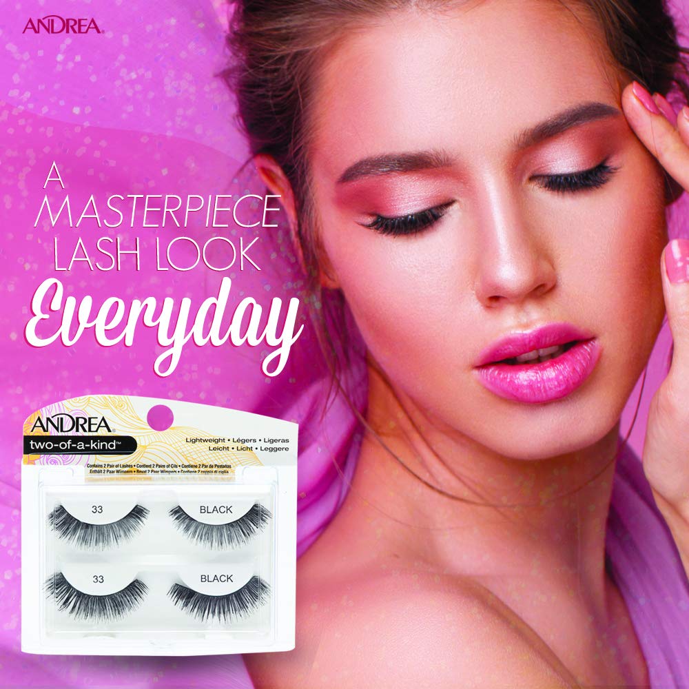 Andrea Two of a Kind False Lashes 33 Black – Dramatic Full-Volume 4-Pack
