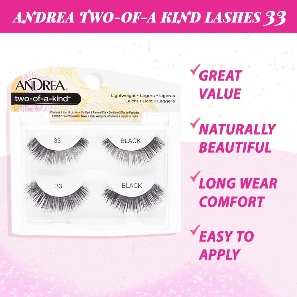 Andrea Two of a Kind False Lashes 33 Black – Dramatic Full-Volume 4-Pack