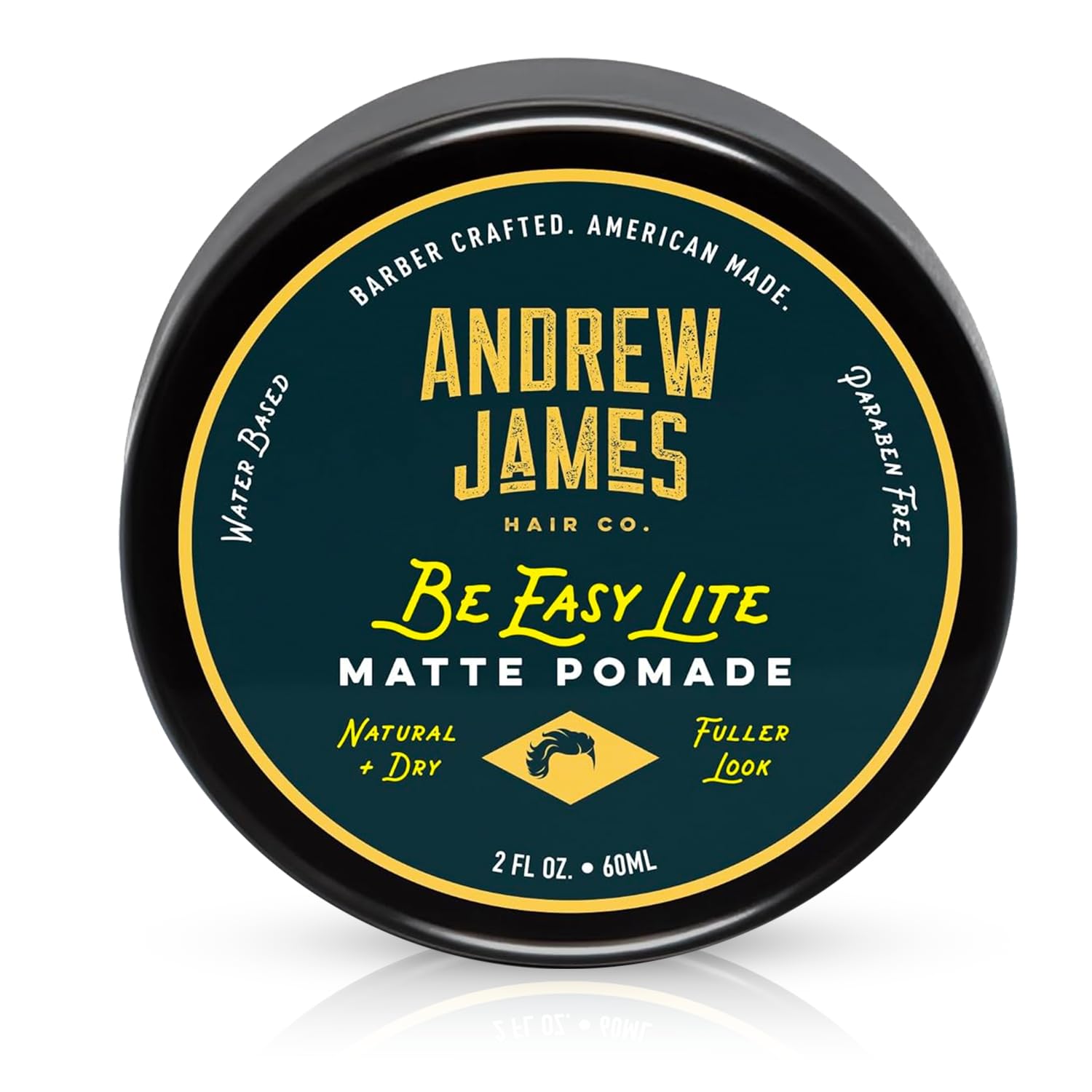 ANDREW JAMES Matte Pomade 2.75 oz | Be Easy Lite — Natural Matte Finish, Medium Hold