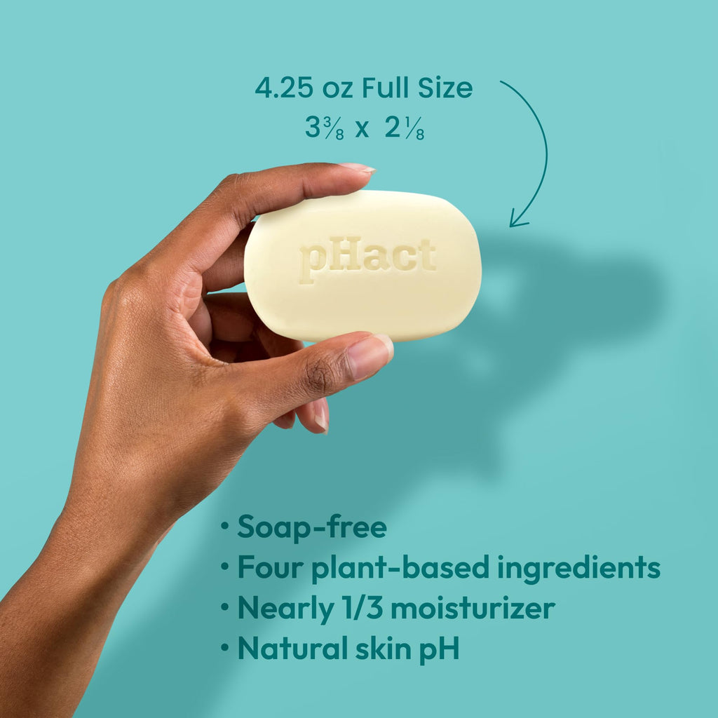 ANDREW LESSMAN pHact Cleansing Bar — Fragrance-Free, Soap-Free, pH 5.7, 12 Pack 4.25 oz