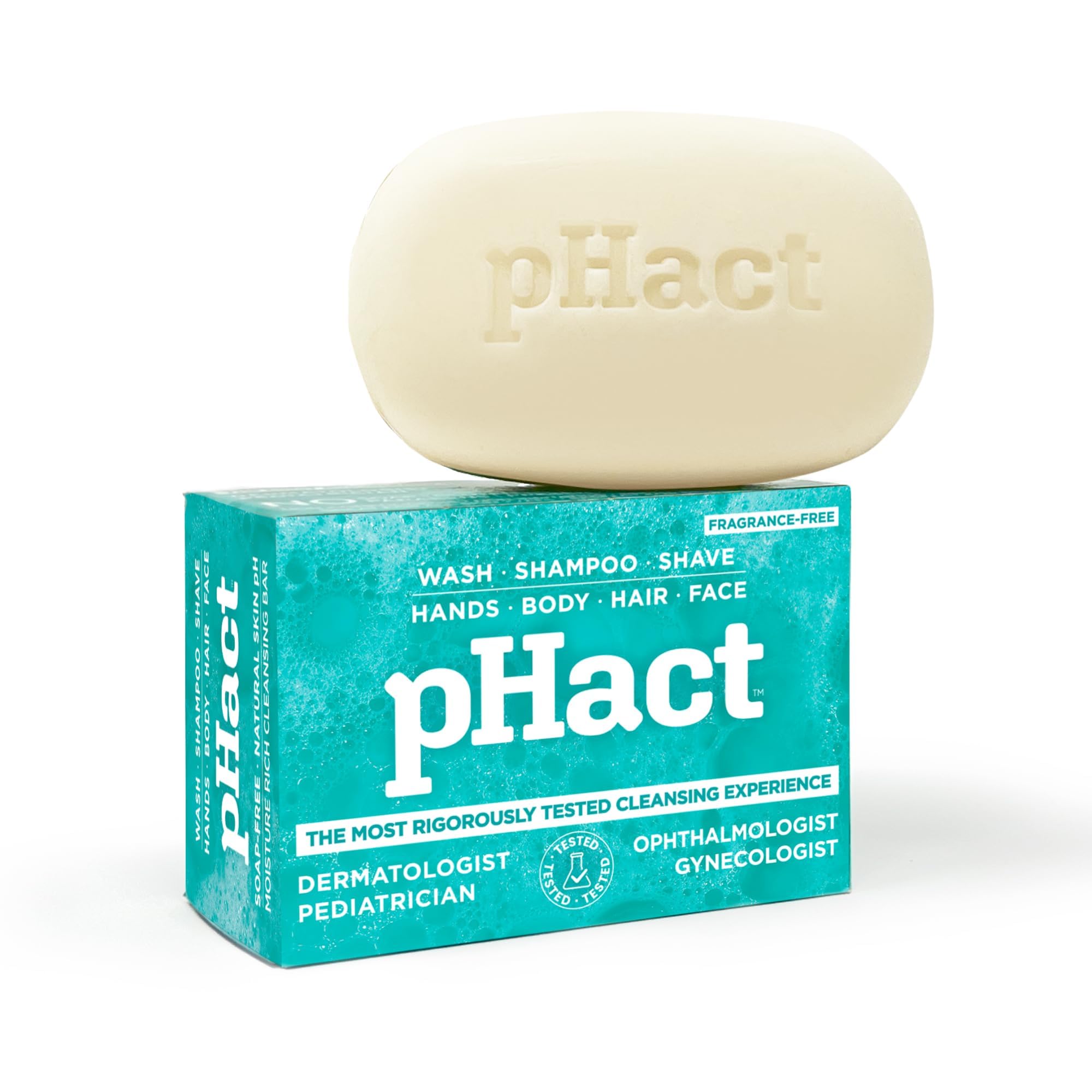 ANDREW LESSMAN pHact Cleansing Bar — Fragrance-Free, Soap-Free, pH 5.7, 12 Pack 4.25 oz