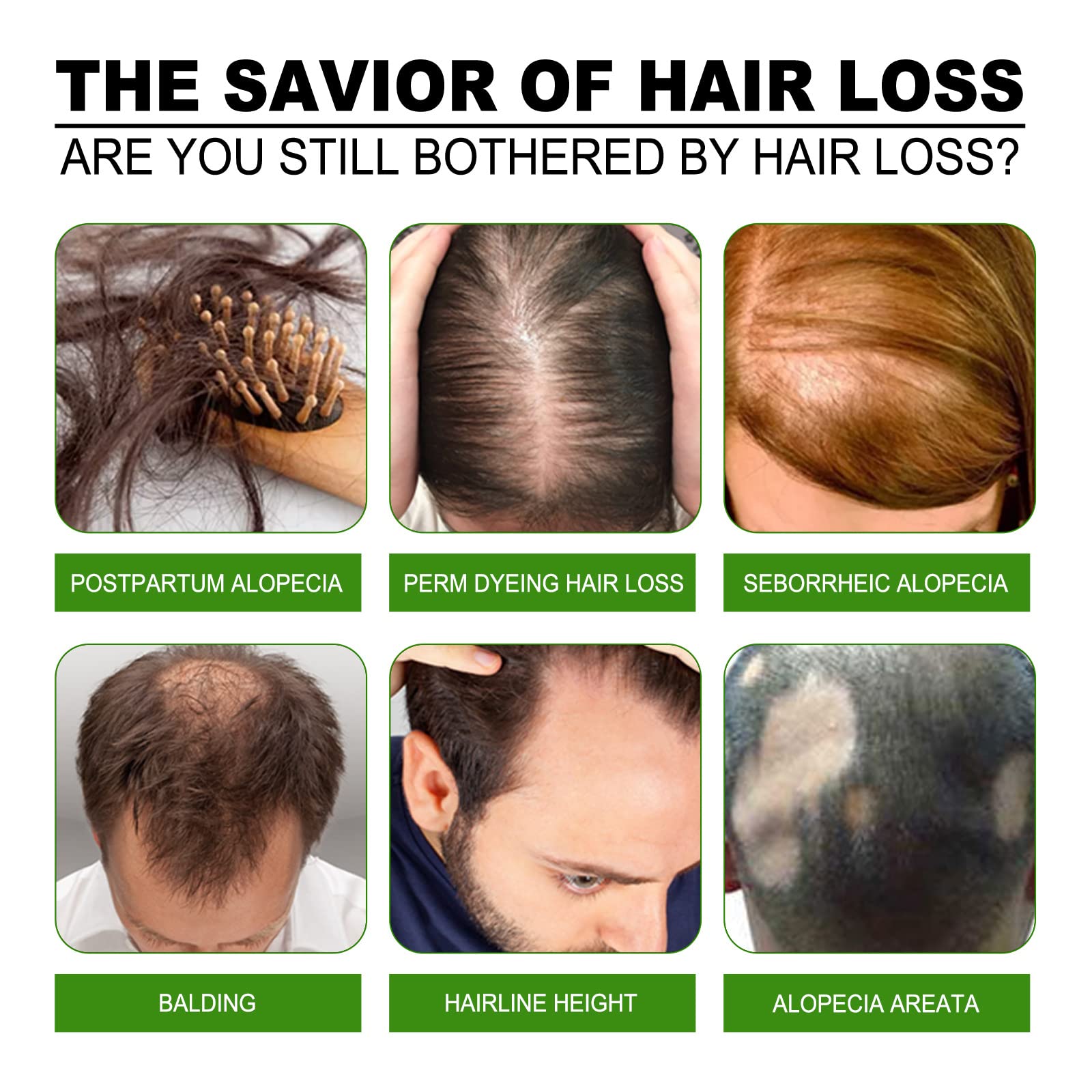 Hair Regrowth System | ANEFOSE — Ginseng, Eclipta Prostrata, Peppermint Oil & Ginger Root for Thicker Hair