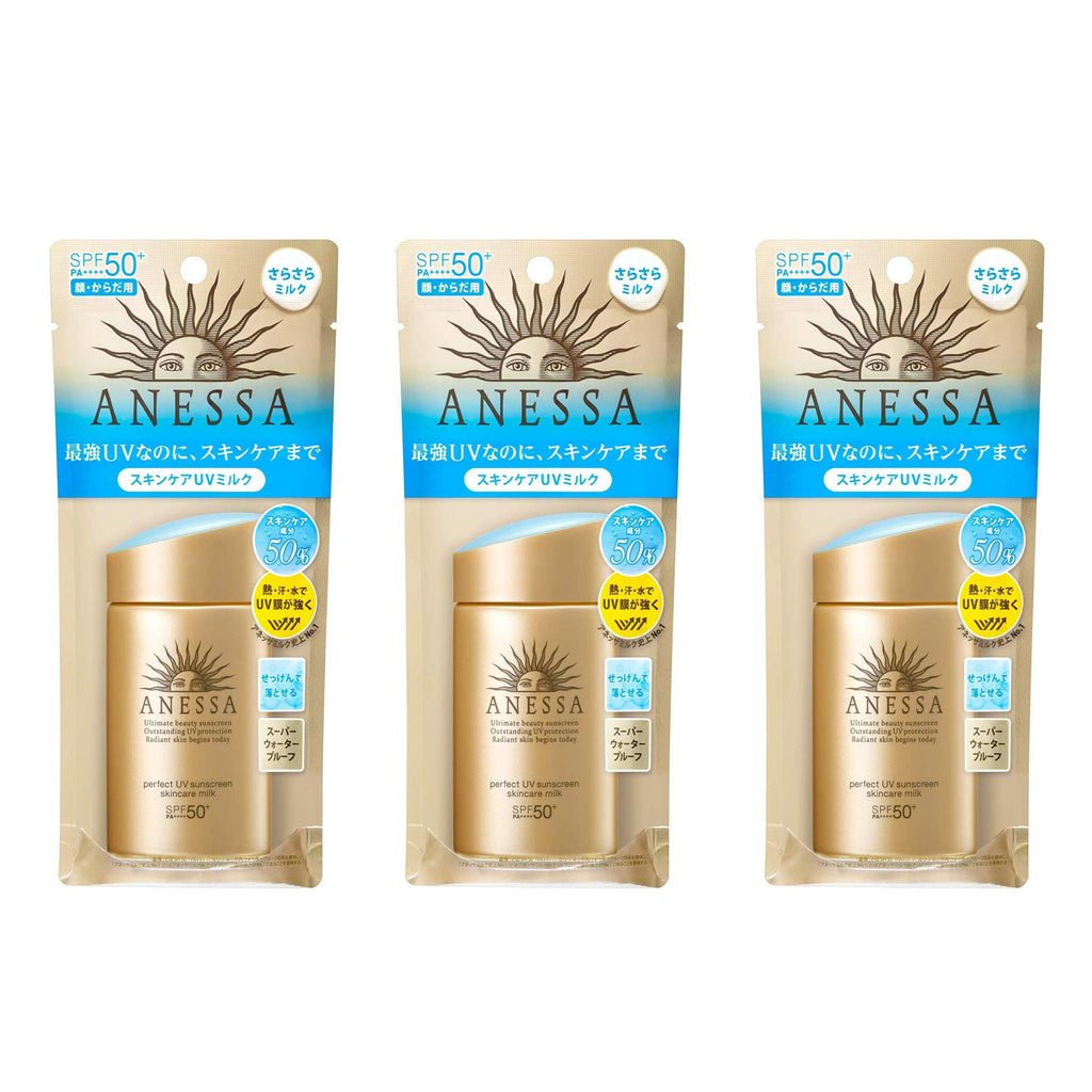 ANESSA Perfect UV Sunscreen Skincare Milk A SPF50+ PA++++ 60ml – 3pc Set
