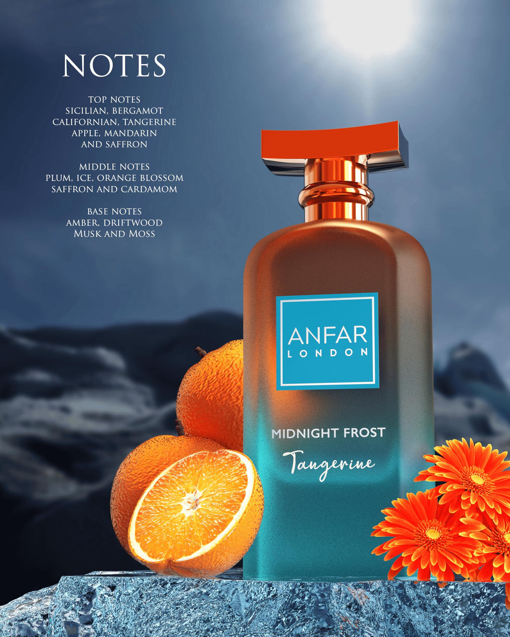 ANFAR LONDON Midnight Frost Tangerine Eau de Parfum – Unisex Luxury Fragrance, 100ml