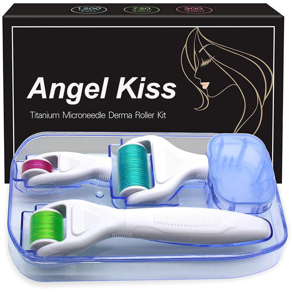 Angel Kiss 4-in-1 Titanium Derma Roller Set for Face, Body, Scalp & Beard