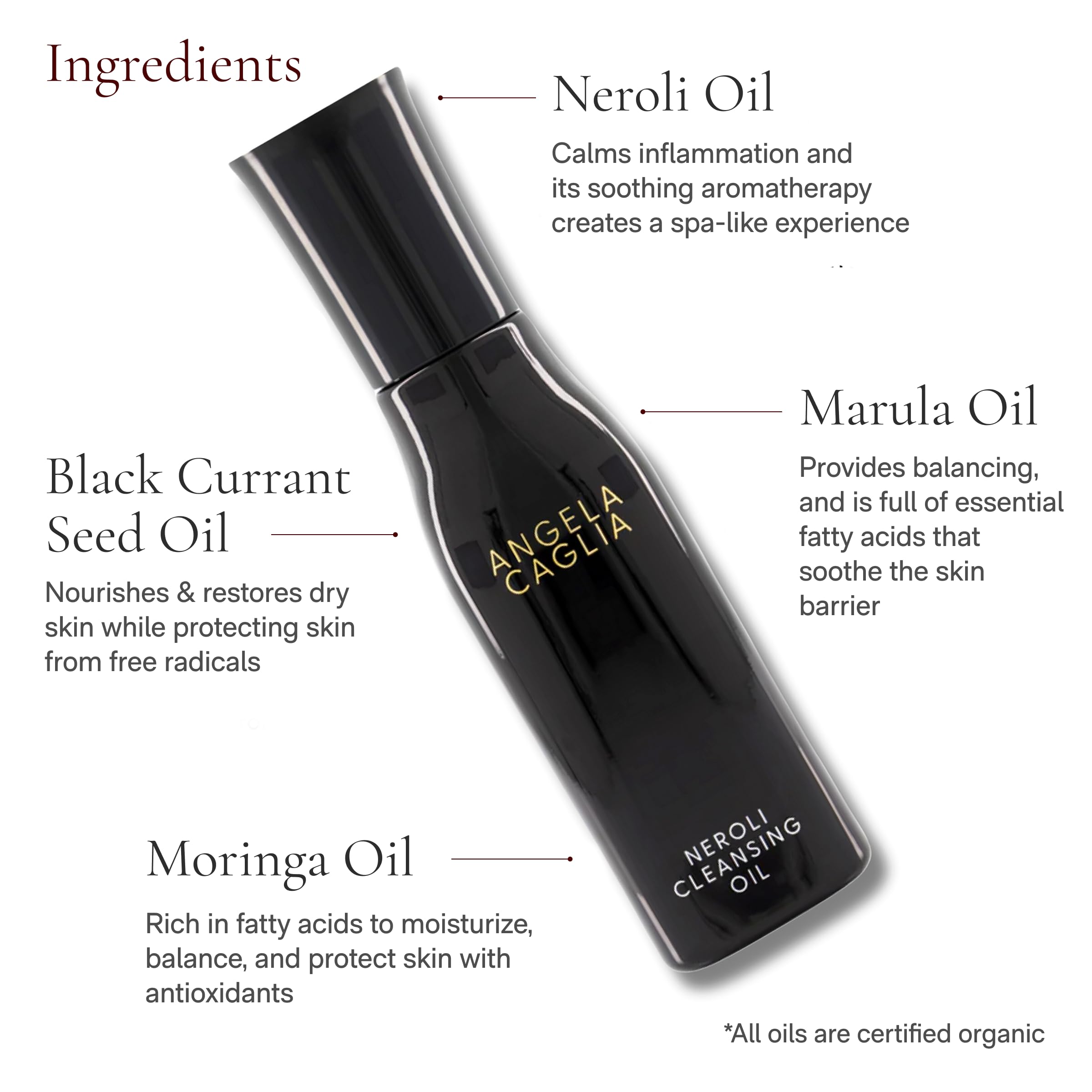 Angela Caglia Neroli Cleansing Oil – Lipid-Lock Hydration Makeup Remover & Face Cleanser