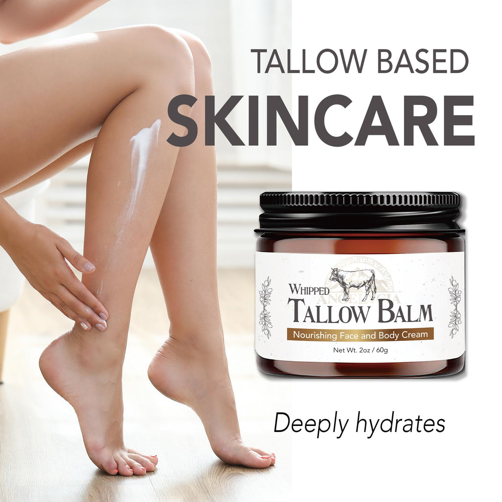 ANGELYCIA Beef Tallow for Skin — 100% Grass-Fed Handmade Tallow Balm for Face & Body
