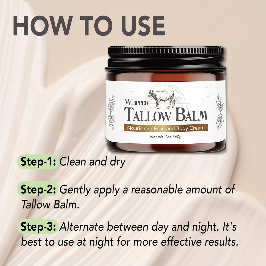 ANGELYCIA Beef Tallow for Skin — 100% Grass-Fed Handmade Tallow Balm for Face & Body