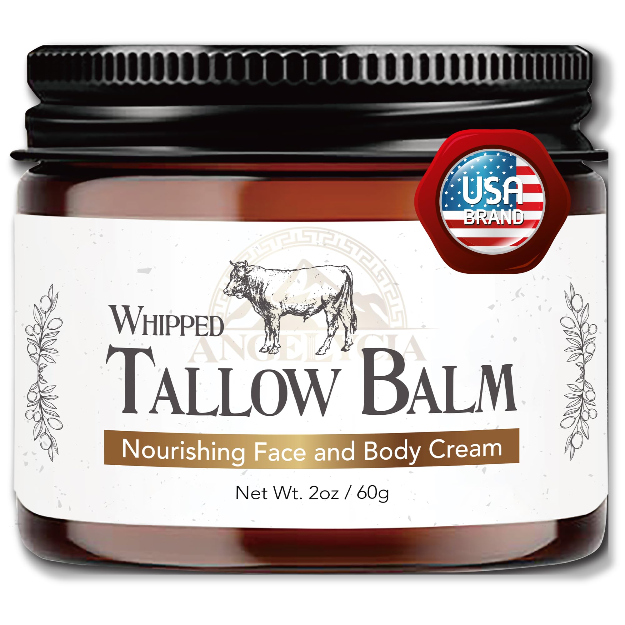 ANGELYCIA Beef Tallow for Skin — 100% Grass-Fed Handmade Tallow Balm for Face & Body