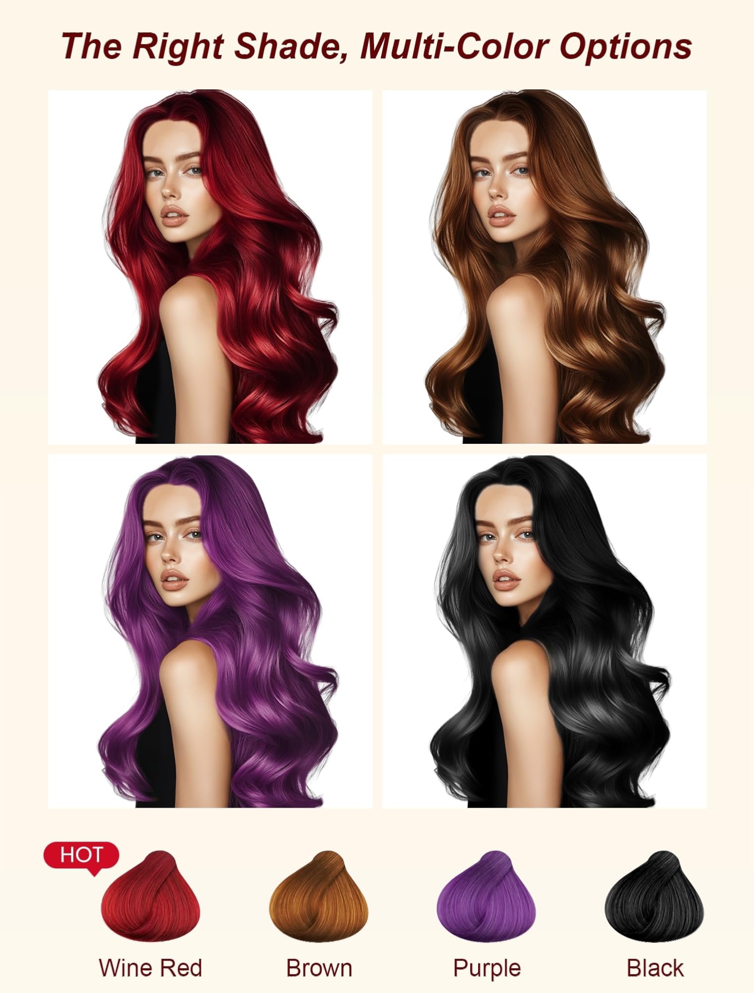 AngeRose Chestnut Brown Hair Dye Shampoo 3-in-1 — Natural Gray Coverage, 400 ml