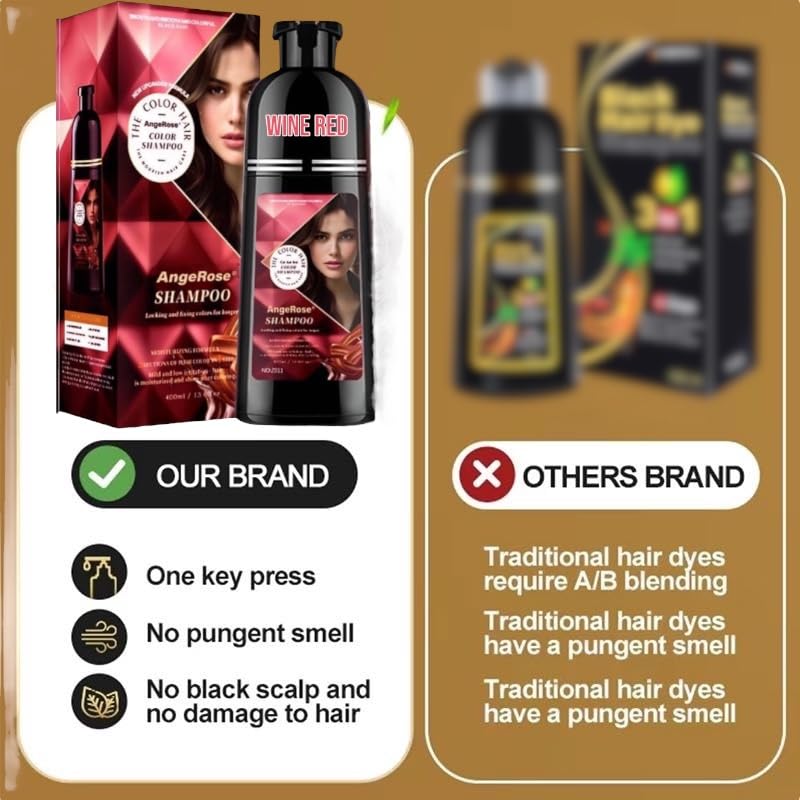 AngeRose Hair Dye Shampoo 3-in-1 Chestnut Brown 400 ml