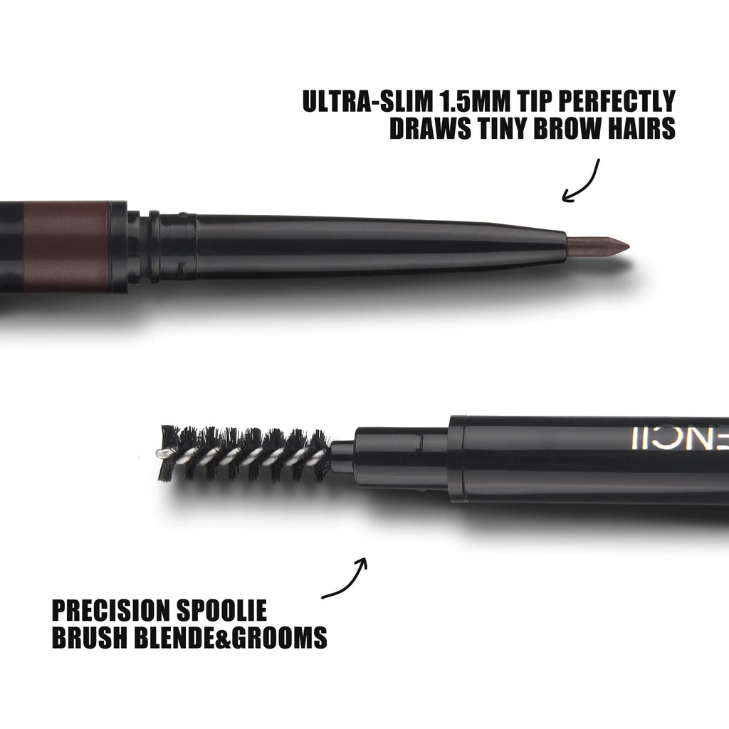 Anglicolor Eyebrow Pencil Ultrafine Tip – Waterproof, Dual-Sided with Brush (2-Pack, 2PC104)
